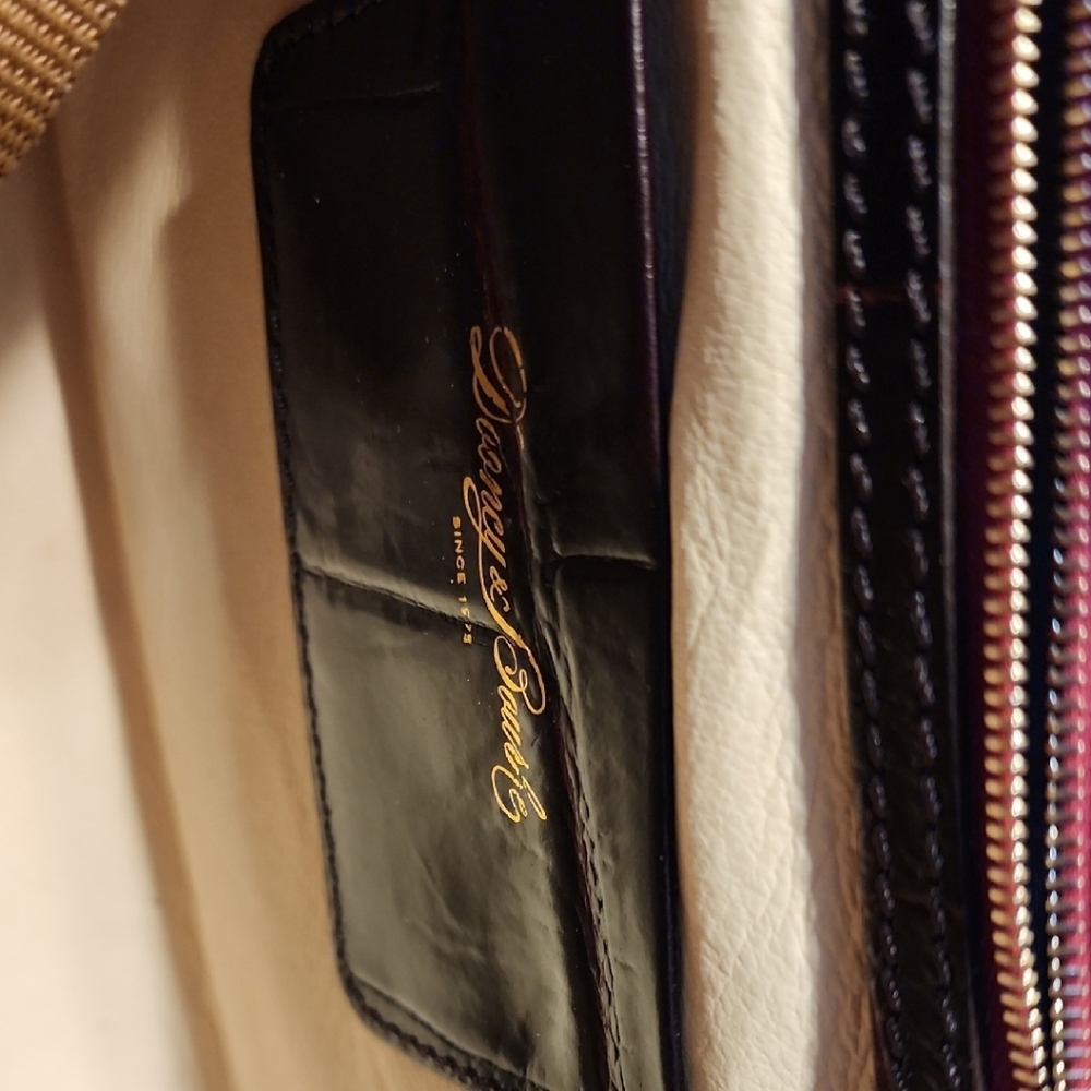 Dooney & Bourke Burgundy Satchel with Crocodile Embossed Leather - Picture 2 of 6